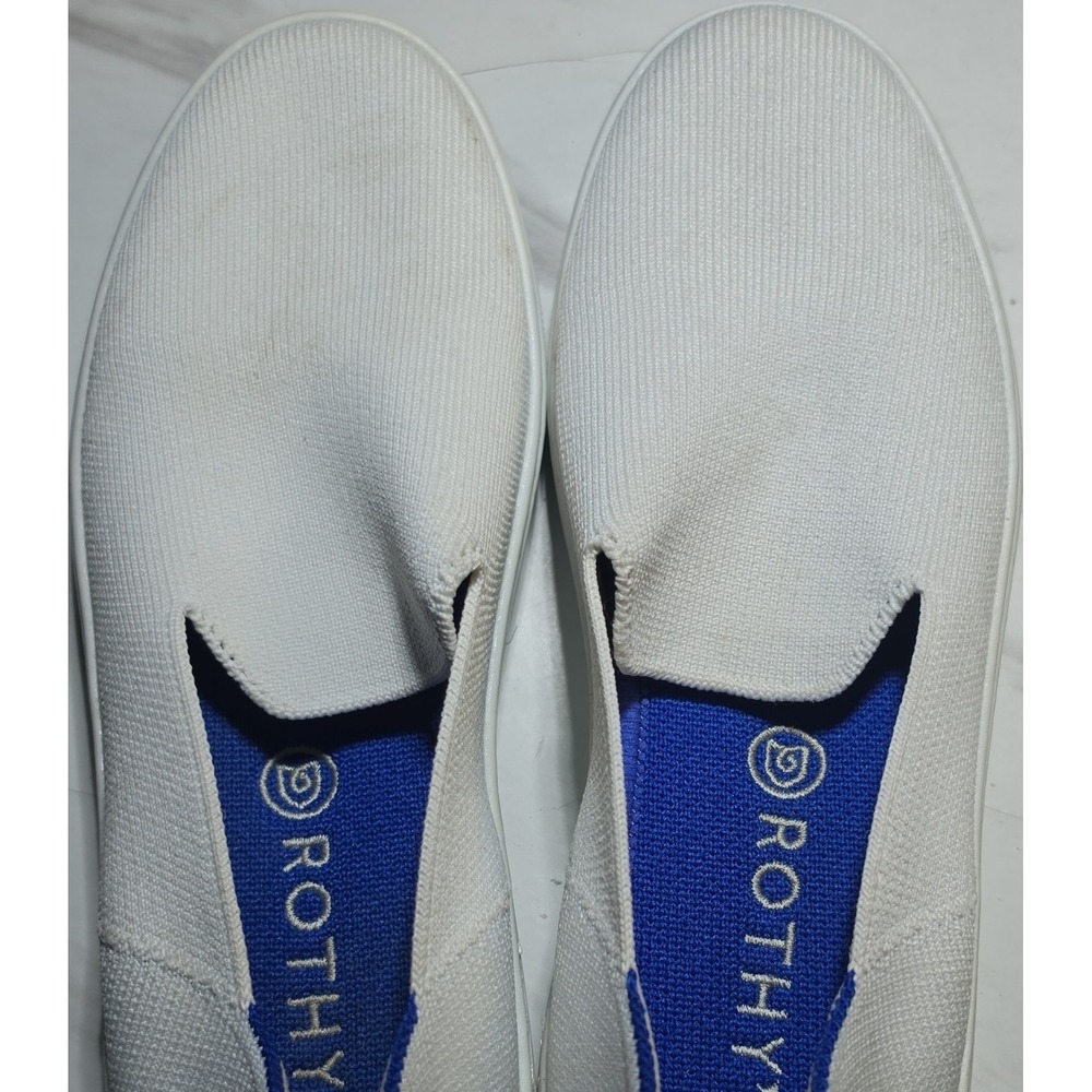 Rothy's Women's Knit Slip-On Flats White Blue Round‎ Toe Size 8